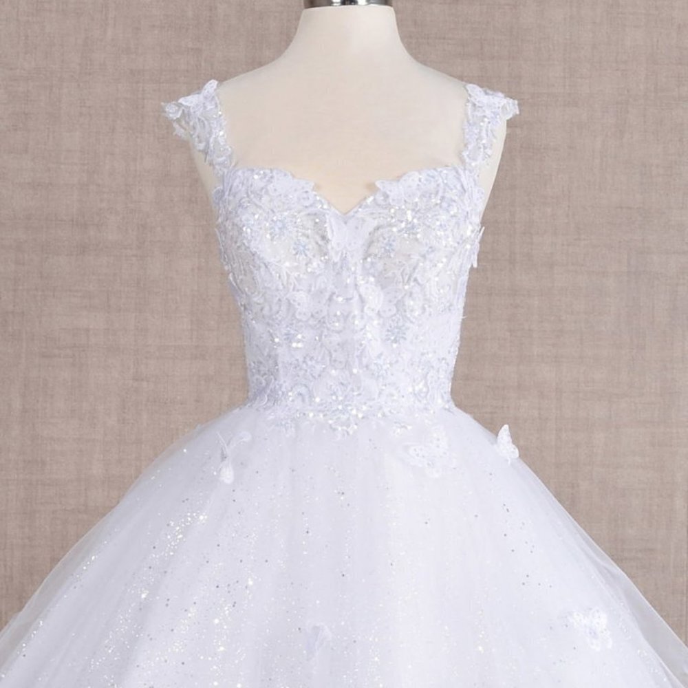 NEW SHORT BABY DOLL DRESS EMBROIDERED WITH SEQUINS AND BUTTERFLY LACE GL GS3186